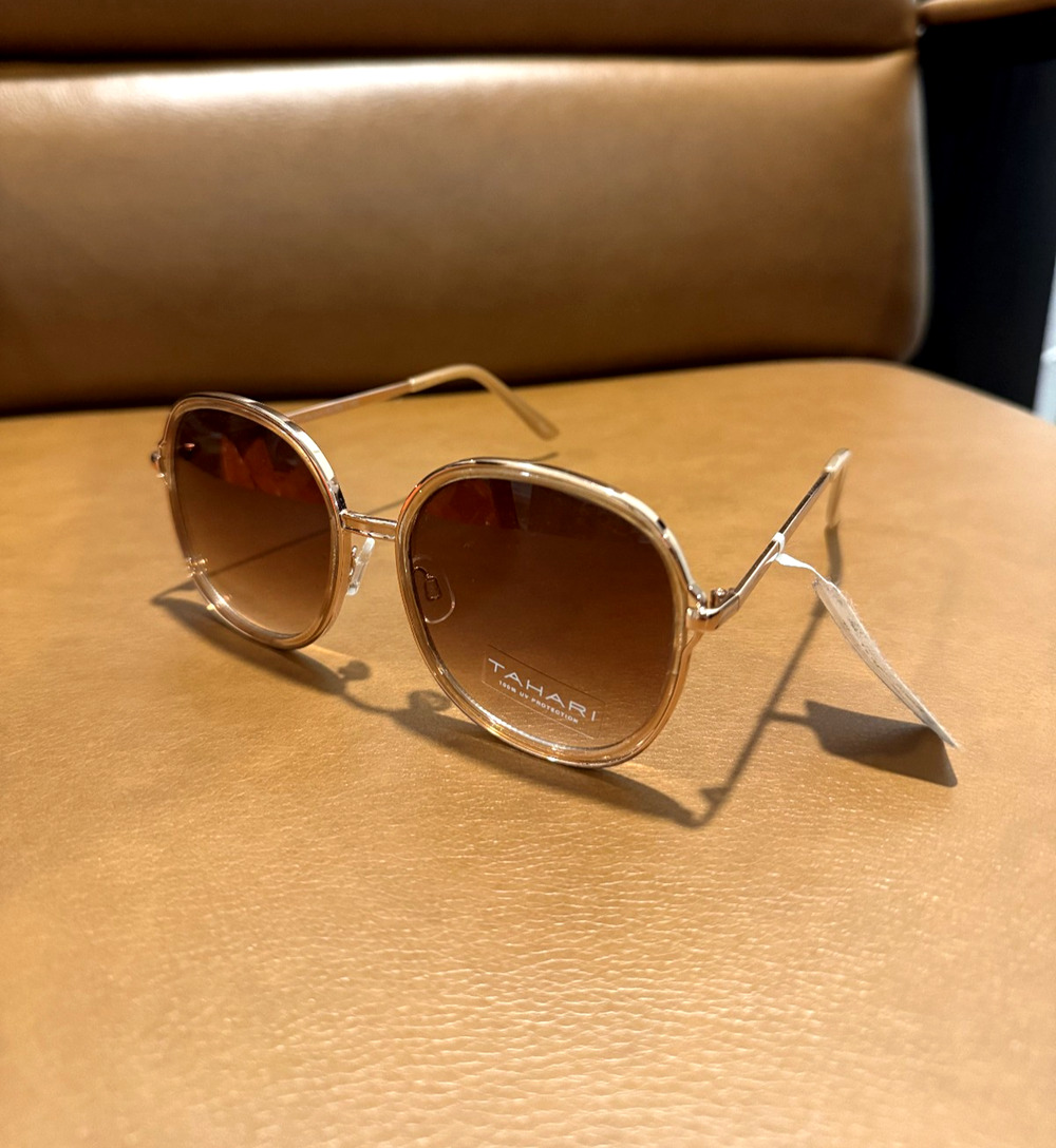 NWT TAHARI TH783 Brown Gold Aviator Authentic Sunglasses Gift idea /1018/ New